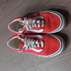 Red Vans Shoes Size 4 In Men's And 5.5 In Women's